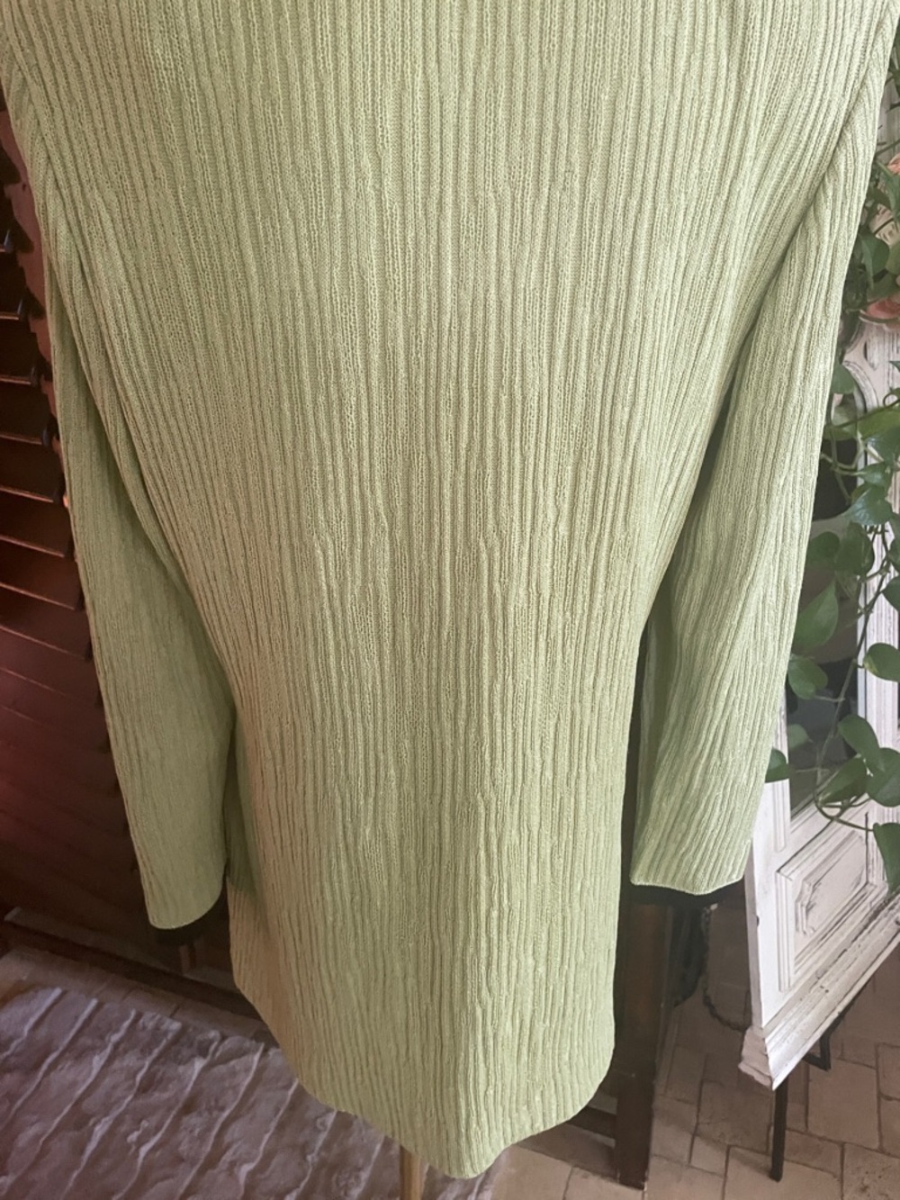 St John Ribbed Long Cardigan with Black Trim Gold Logo Buttons Size 10 - Picture 11 of 15
